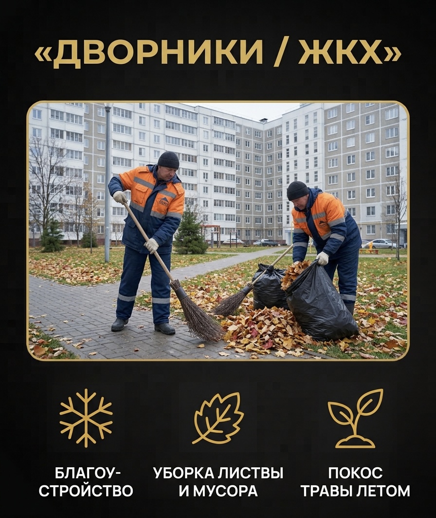 Дворники и ЖКХ — уборка территорий, листвы, покос травы