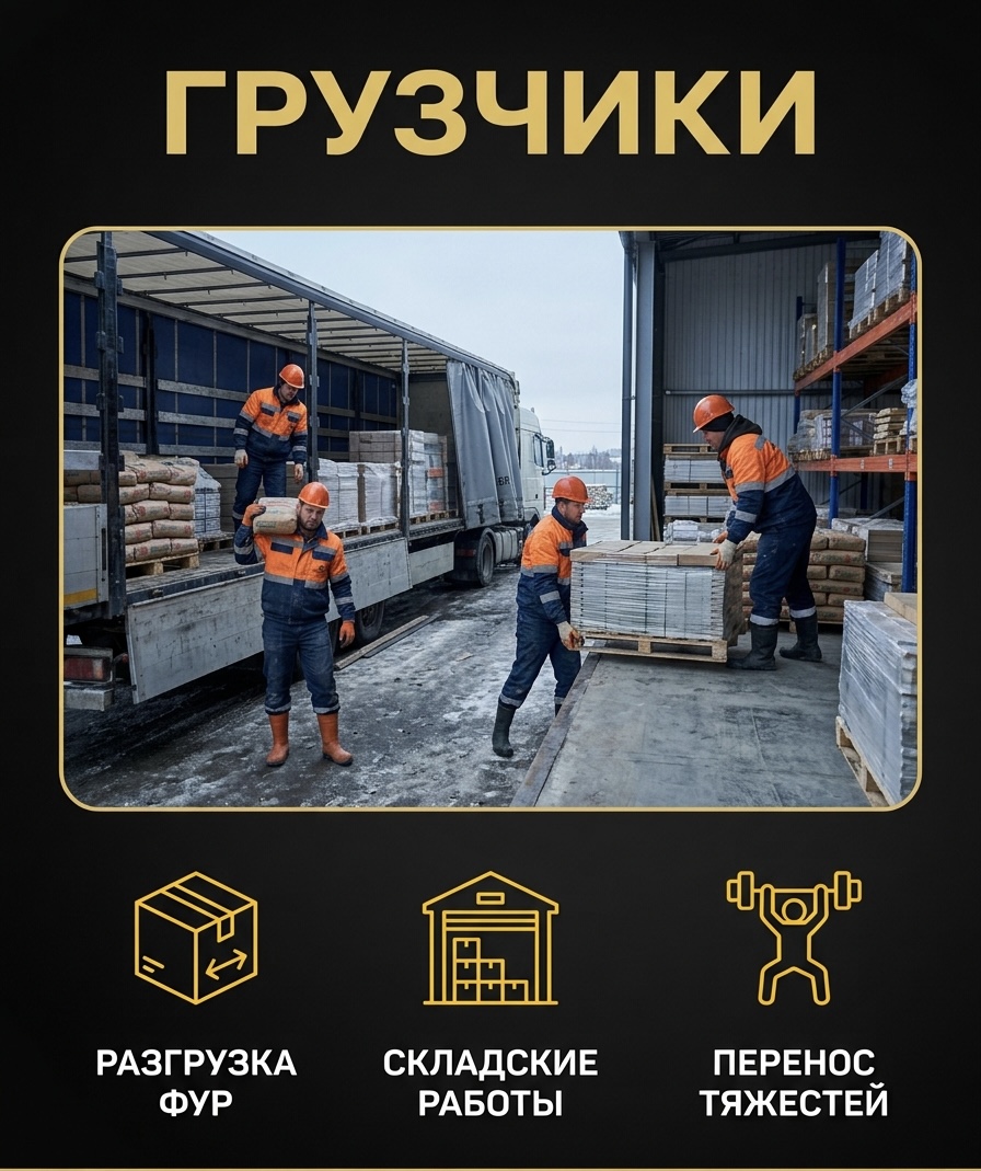 Грузчики — разгрузка фур, складские работы