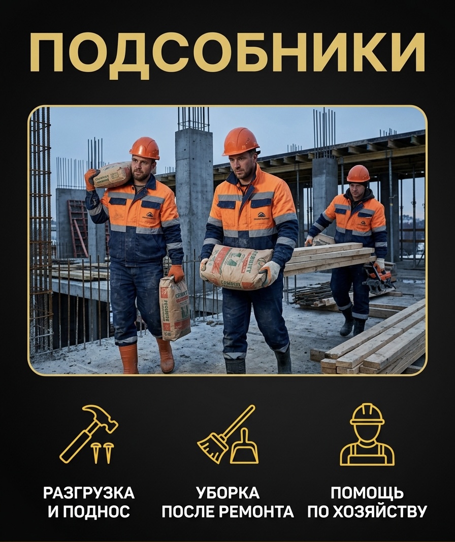 Подсобники — разгрузка и подноска материалов